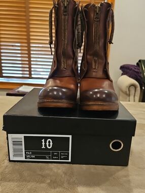 Vintage Foundry Leather Front-Zip  Boots